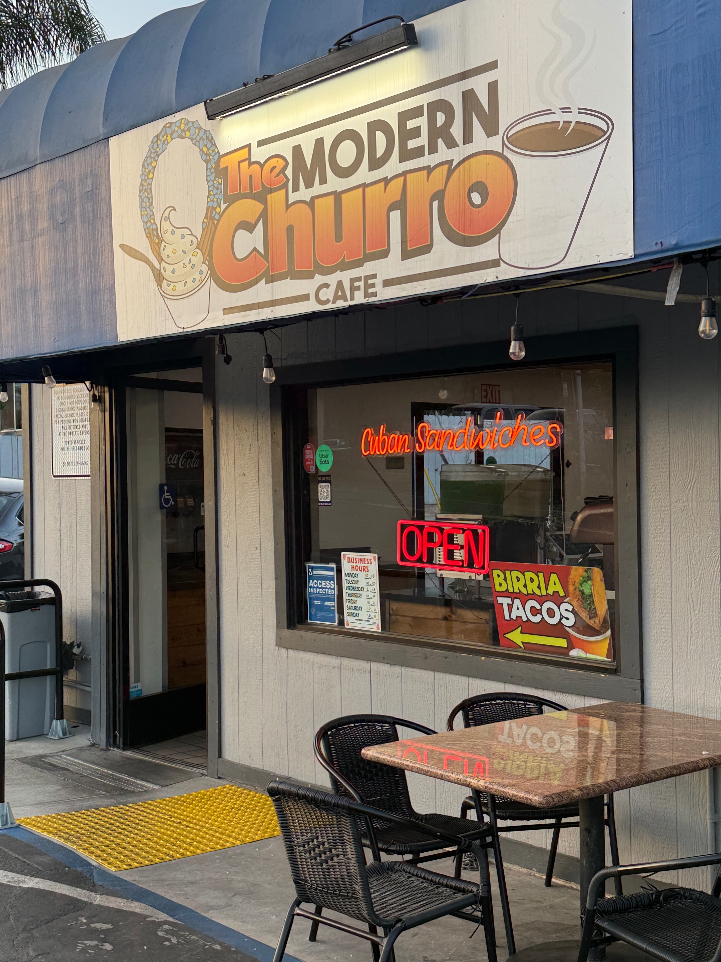 The Modern Churro Café storefront in Vista, CA